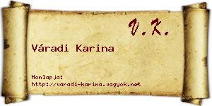 Váradi Karina névjegykártya